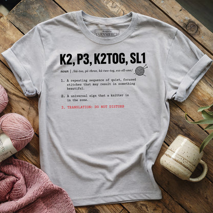 K2, P3, K2TOG, SL1 T-shirt