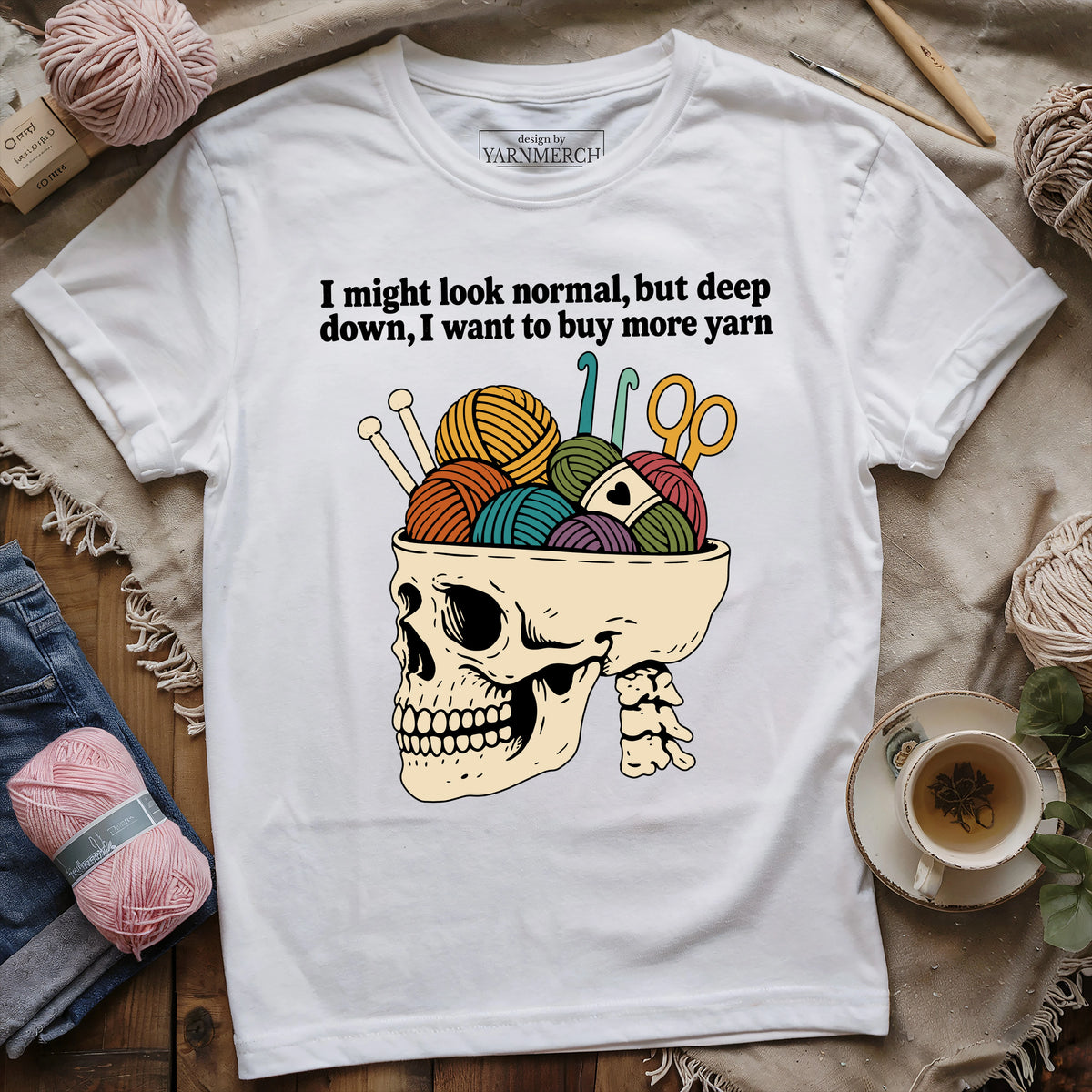 Yarn Brain Skull T-shirt