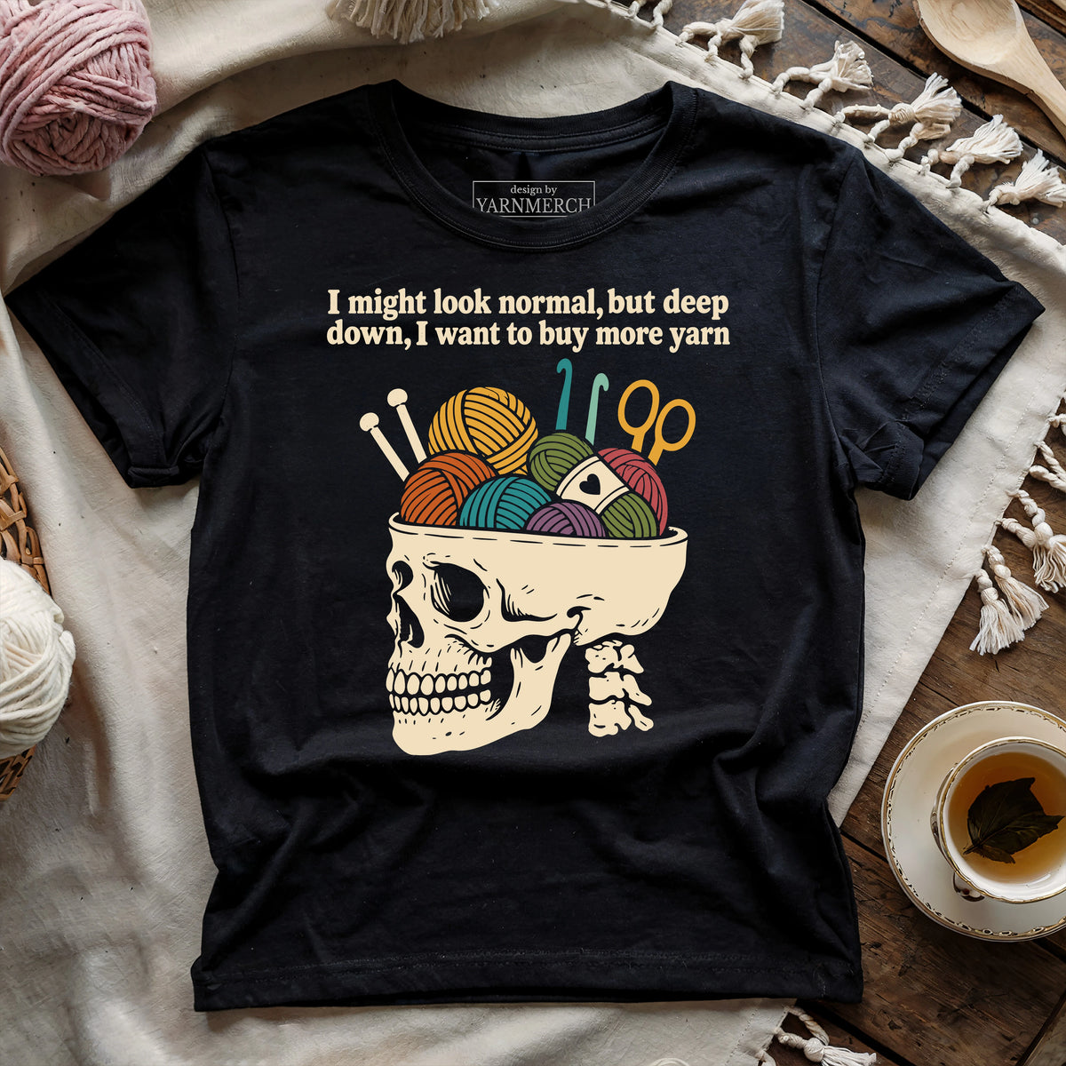 Yarn Brain Skull T-shirt