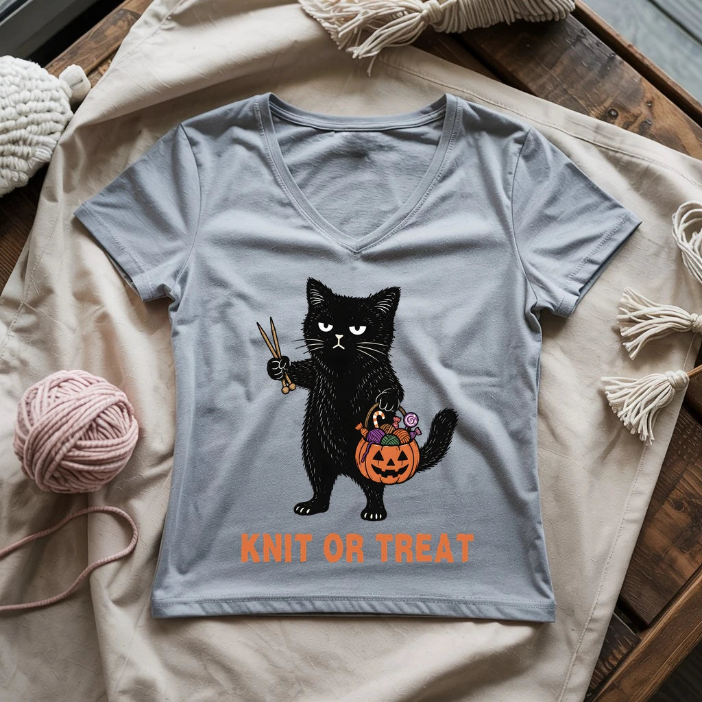 Knit or Treat Lady V-neck