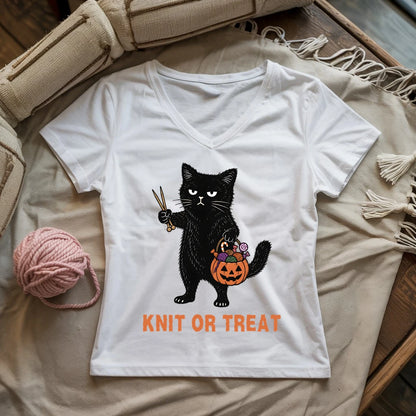 Knit or Treat Lady V-neck