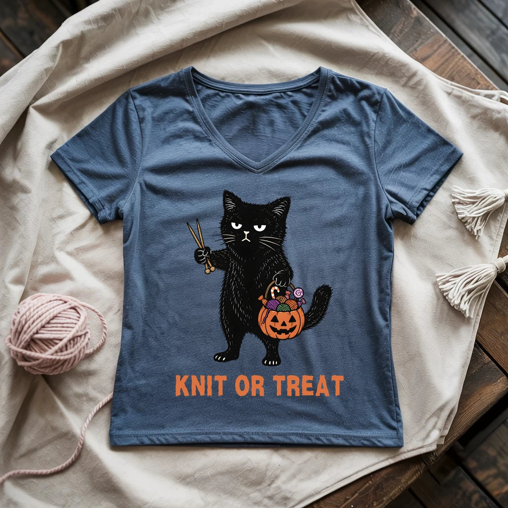 Knit or Treat Lady V-neck