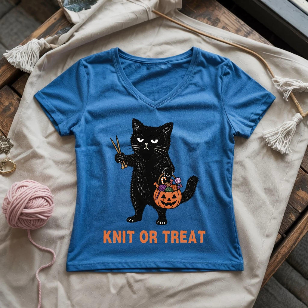 Knit or Treat Lady V-neck