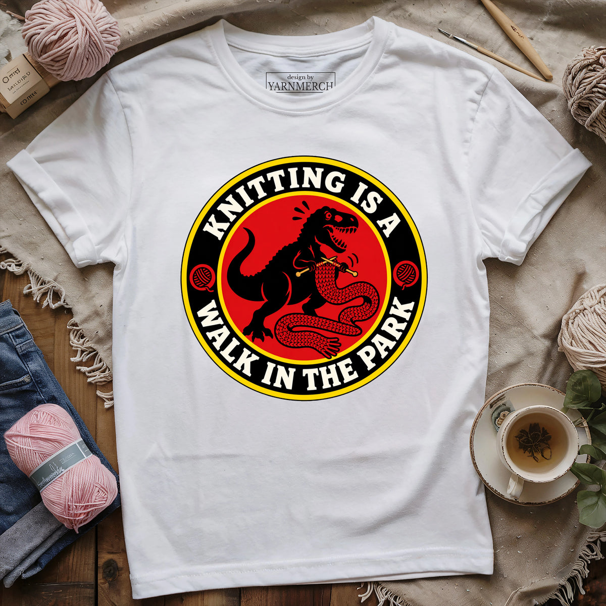 Knitting Is A Walk In The Park T-shirt