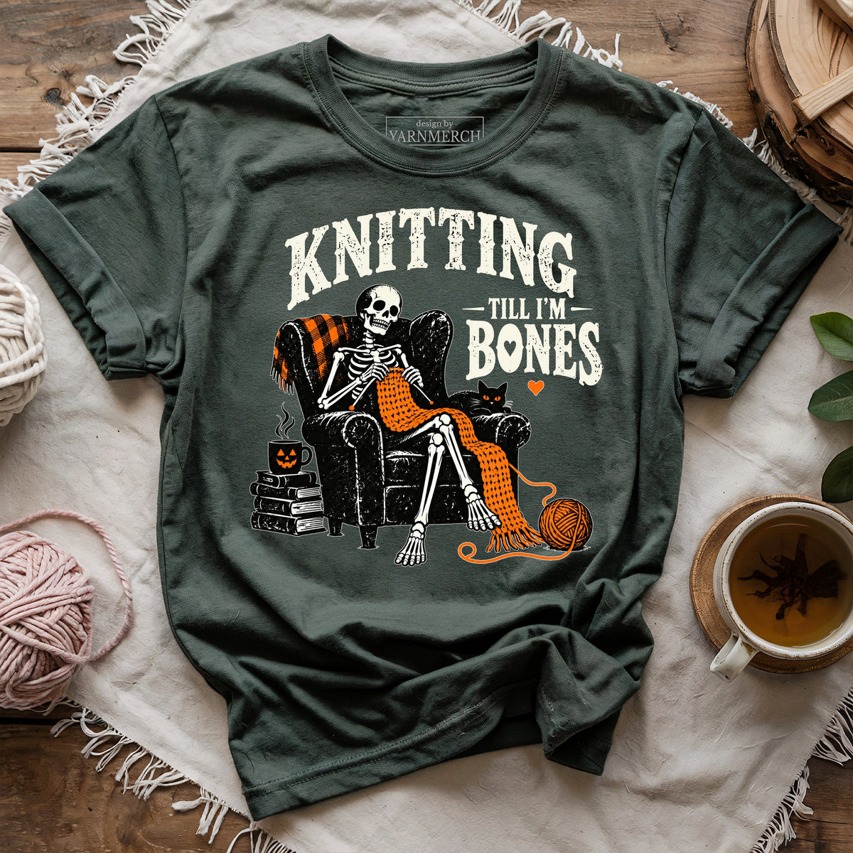 Knitting Till I'm Bones T-shirt