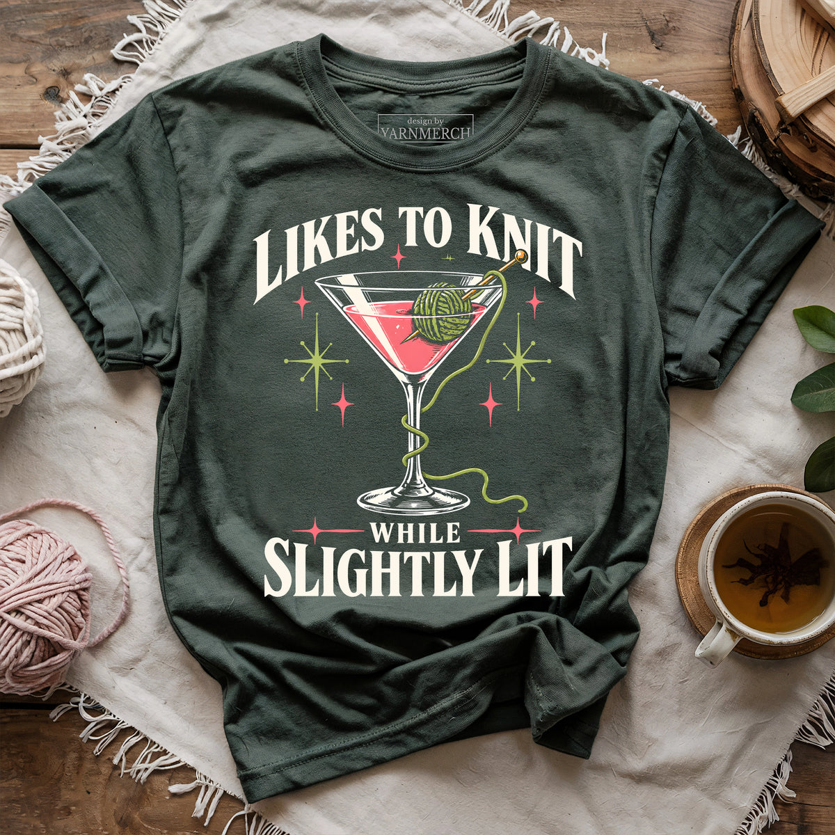 Likes To Knit While Slightly Lit T-shirt