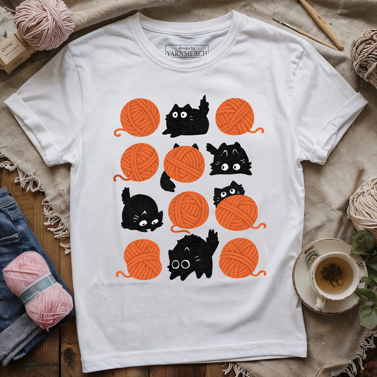 Black Cats & Yarn T-shirt