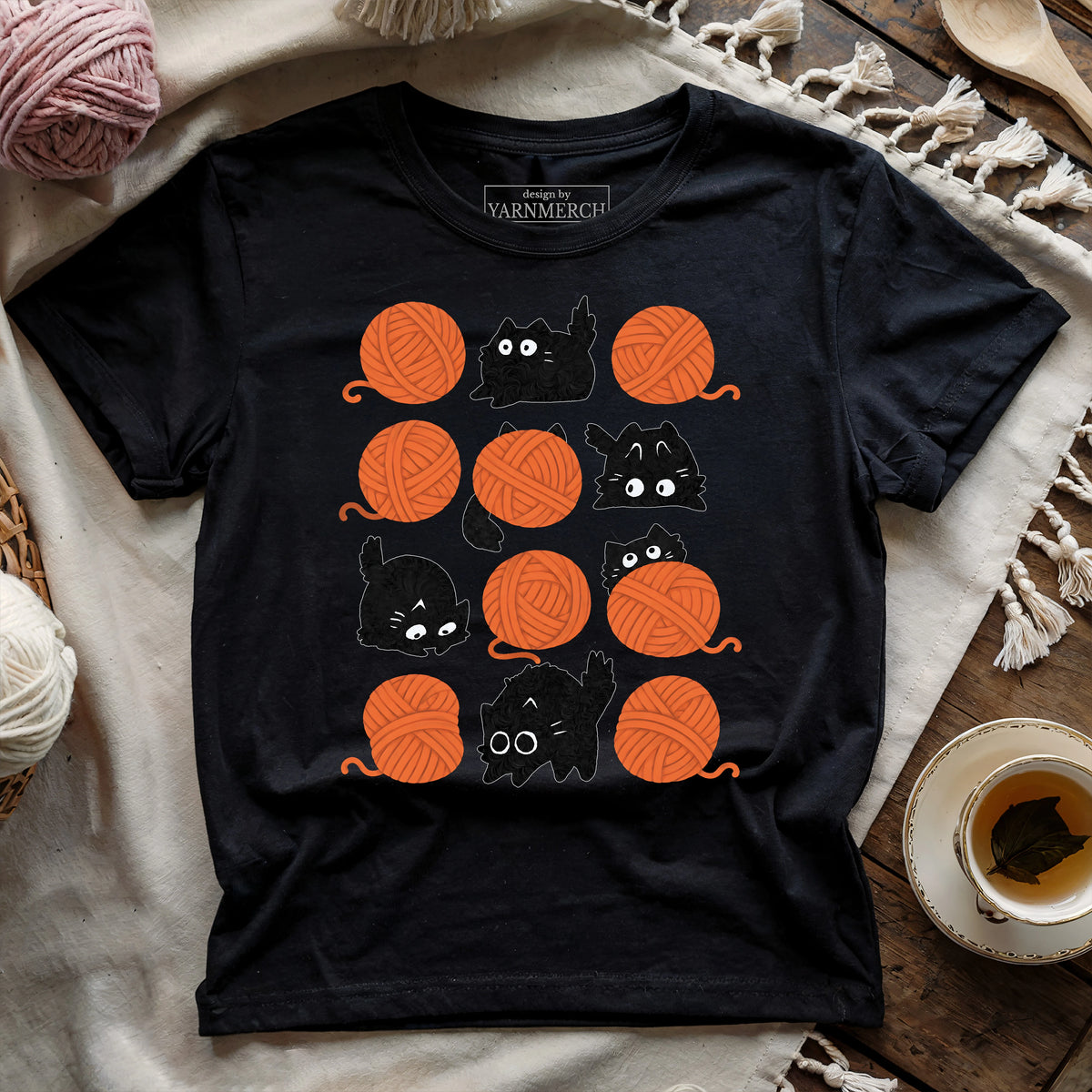 Black Cats & Yarn T-shirt