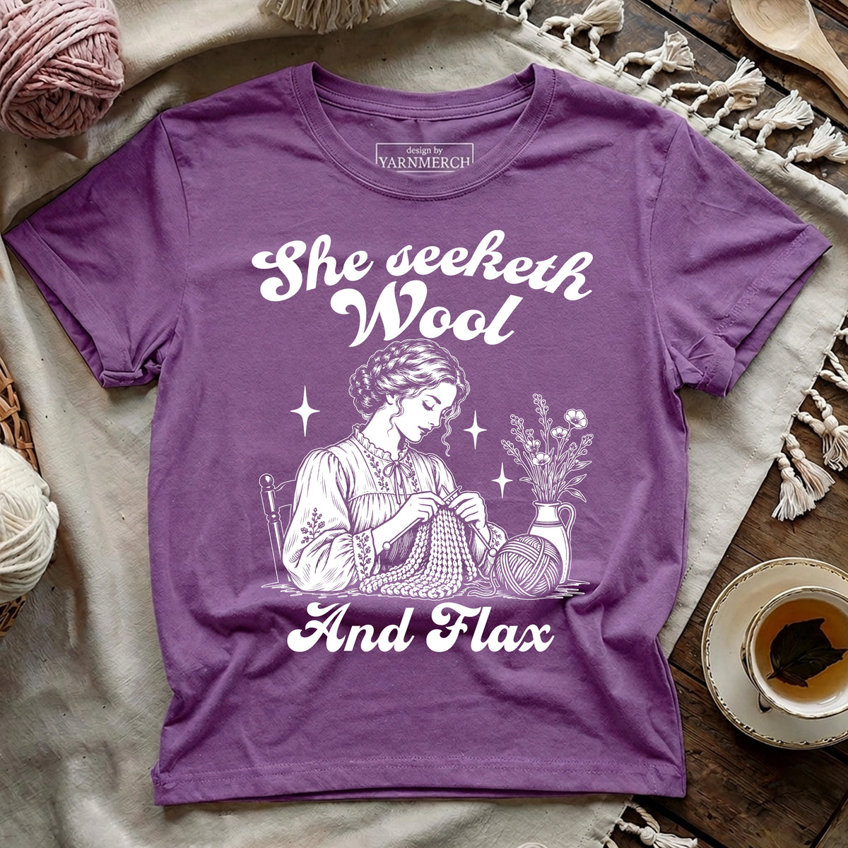 She Seeketh Wool And Flax T-shirt