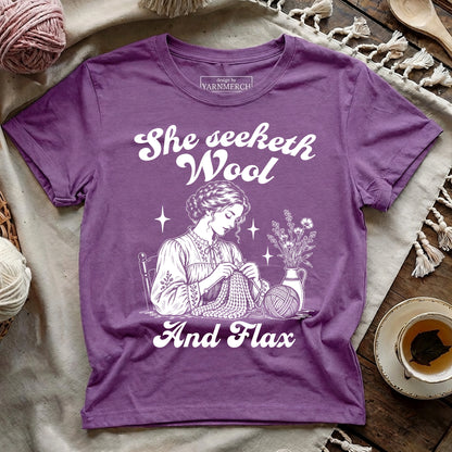 She Seeketh Wool And Flax T-shirt