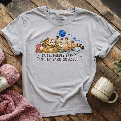 Feisty & Yarn Obsessed Cheetah T-shirt