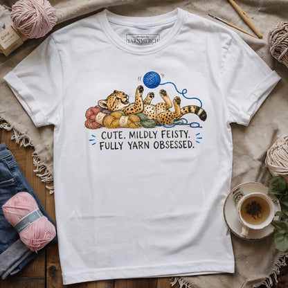 Feisty & Yarn Obsessed Cheetah T-shirt