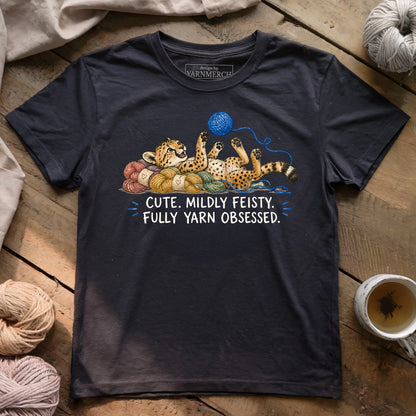 Feisty & Yarn Obsessed Cheetah T-shirt