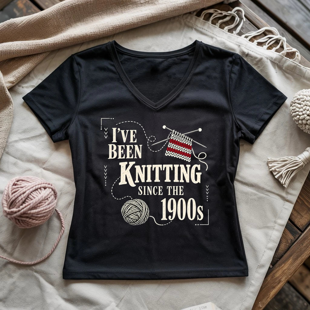Knitting Since the 1900s Lady V-neck
