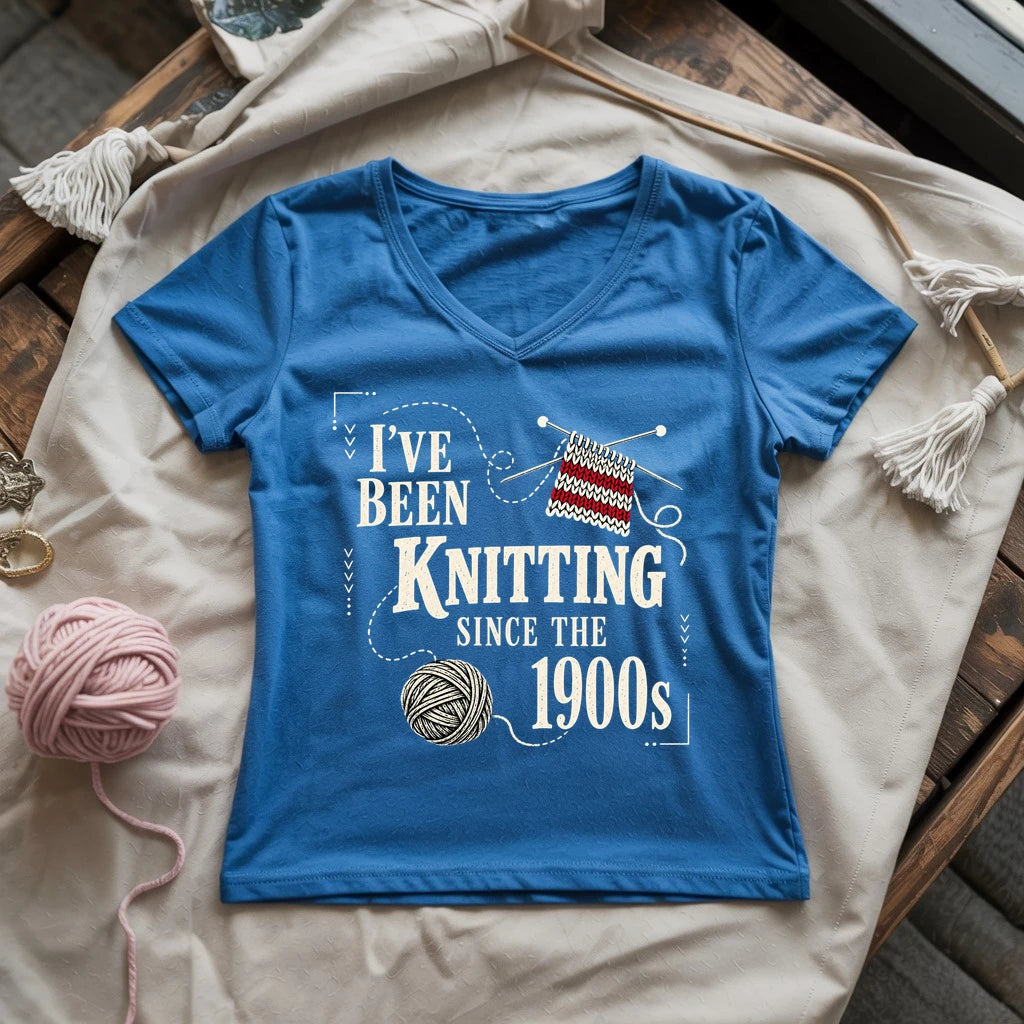 Knitting Since the 1900s Lady V-neck