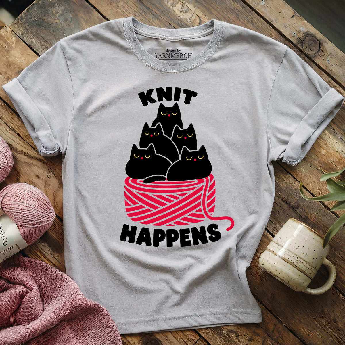 The "Knit Happens" Cat Pile T-shirt