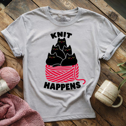 The "Knit Happens" Cat Pile T-shirt