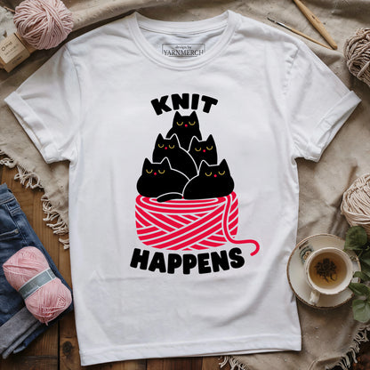 The "Knit Happens" Cat Pile T-shirt