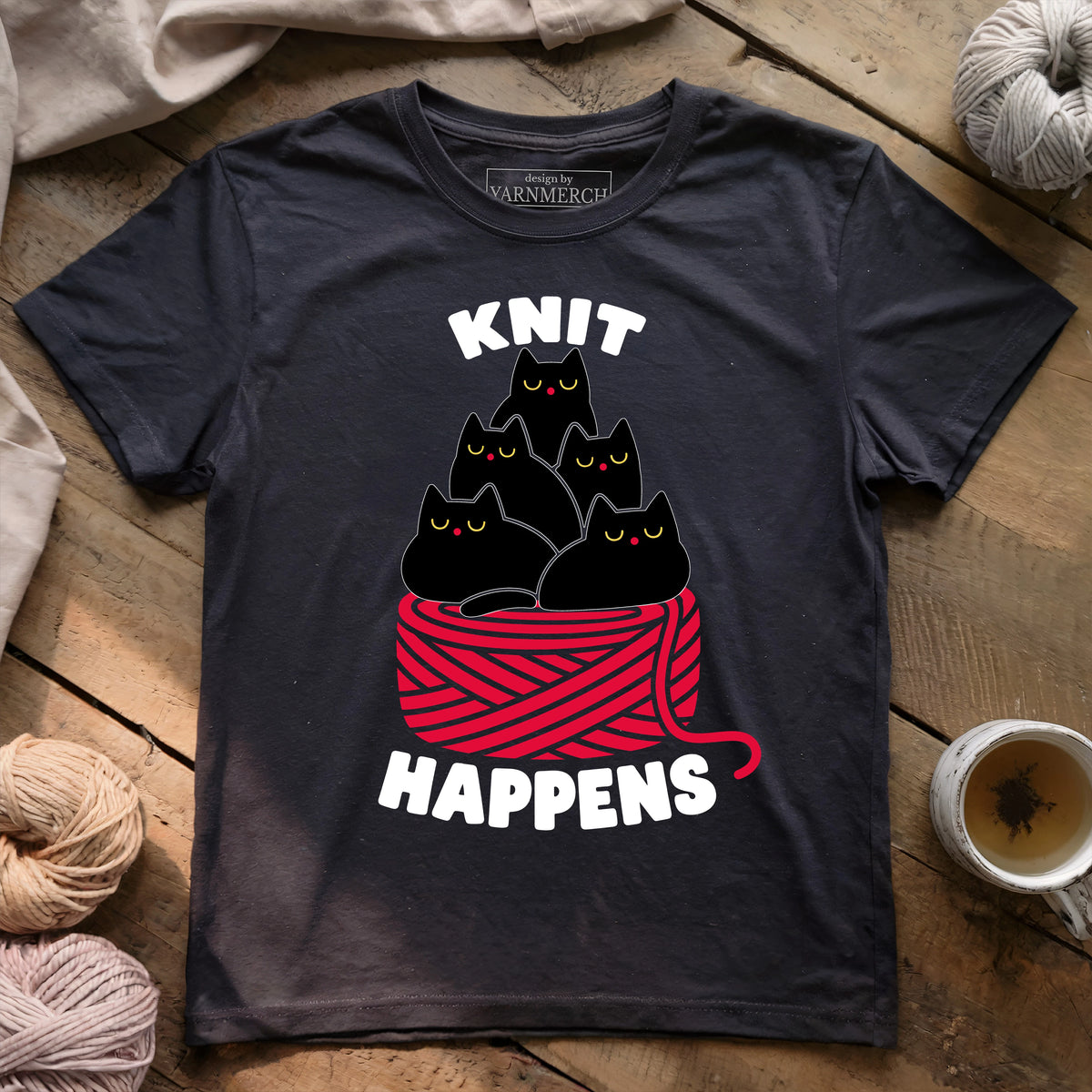 The "Knit Happens" Cat Pile T-shirt