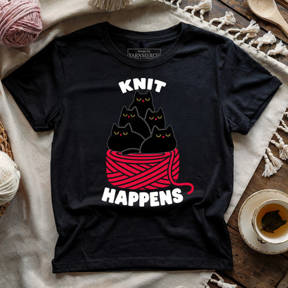 The "Knit Happens" Cat Pile T-shirt