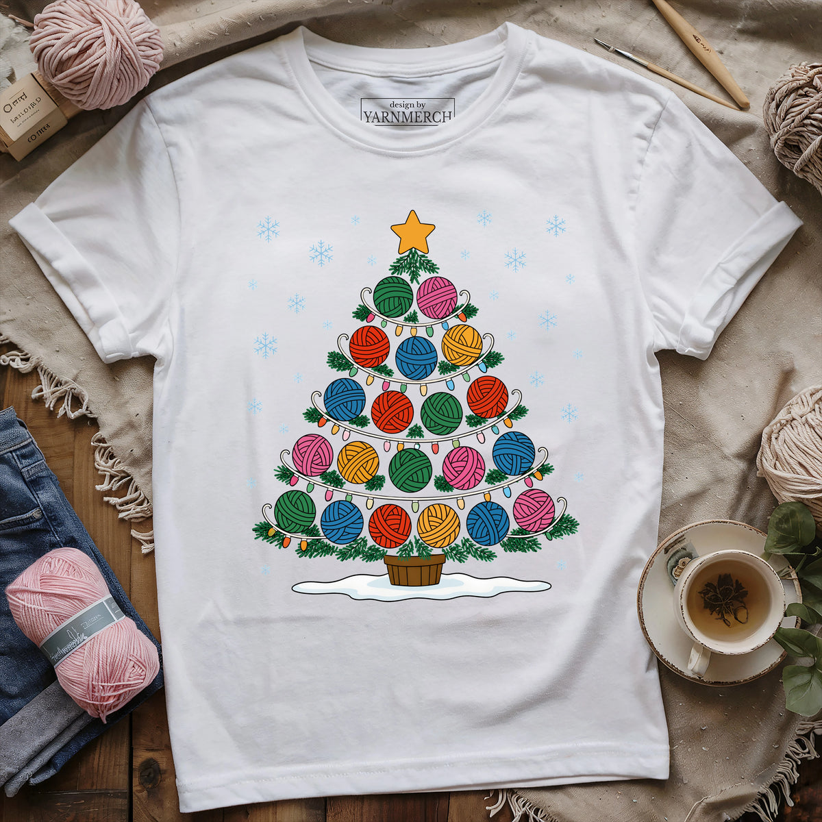Yarn Ball Christmas Tree T-shirt