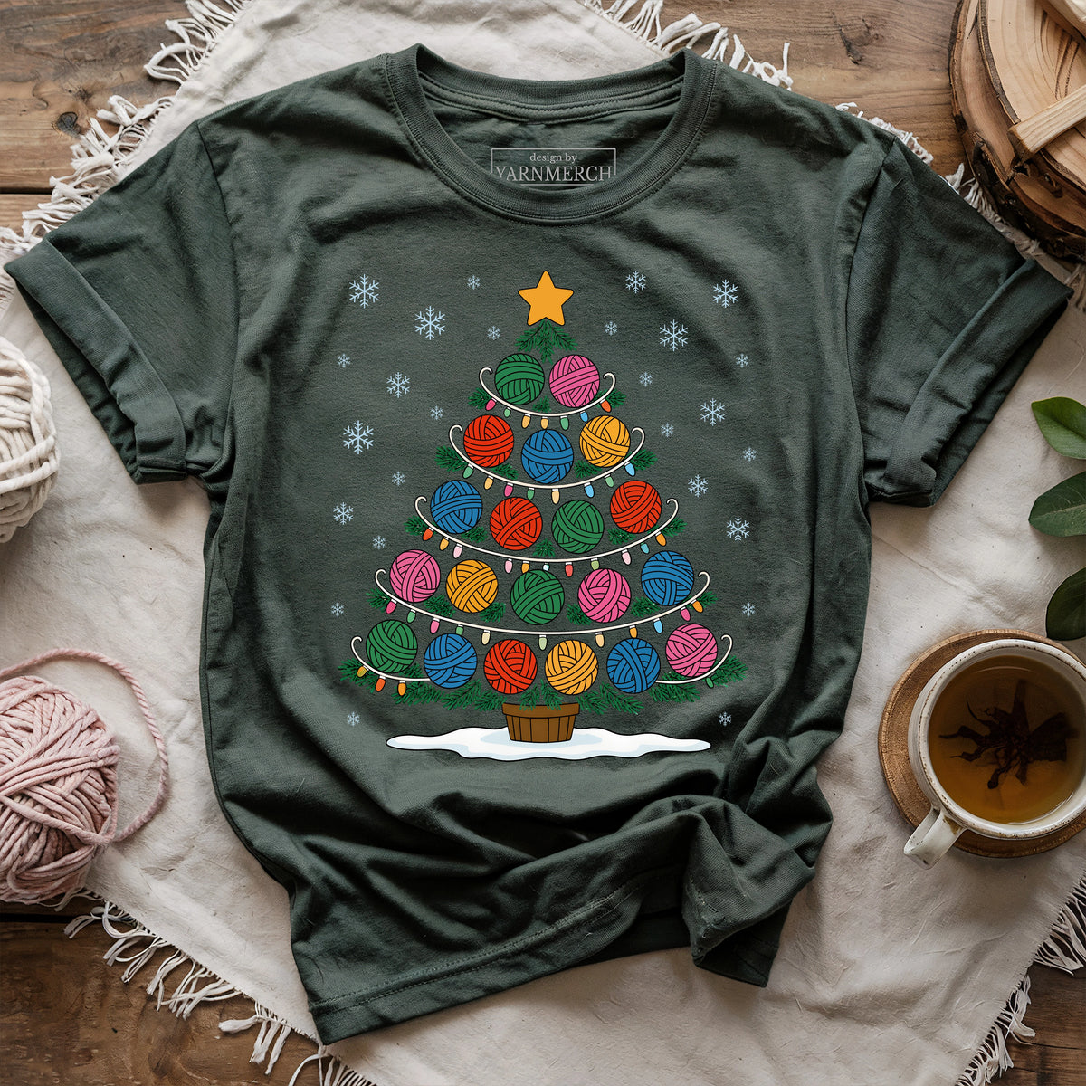 Yarn Ball Christmas Tree T-shirt