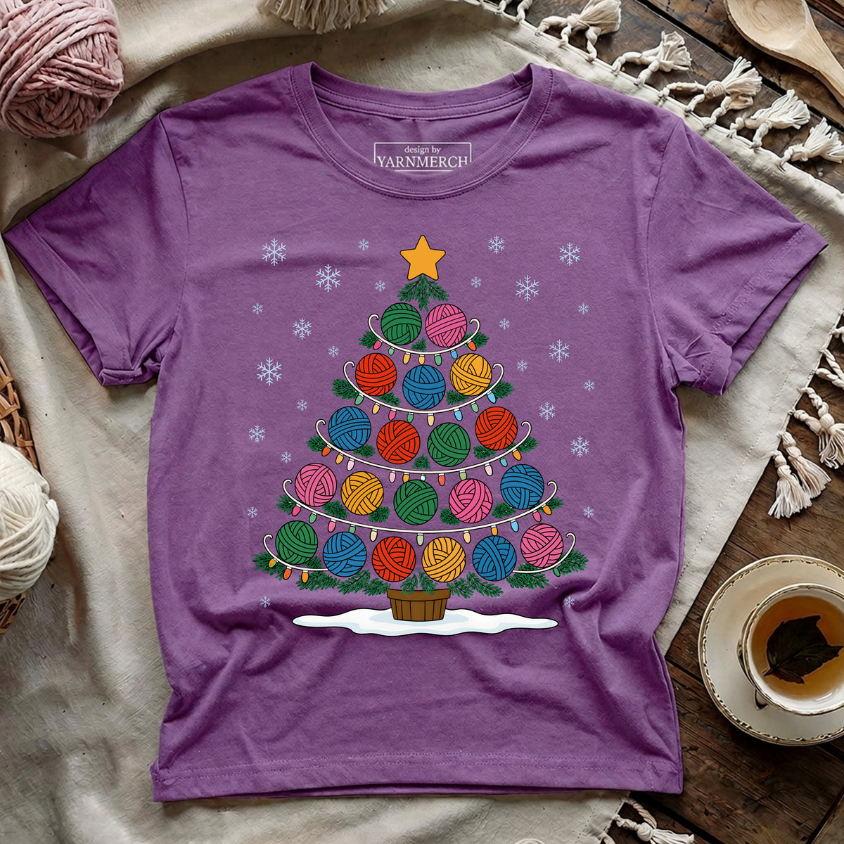 Yarn Ball Christmas Tree T-shirt