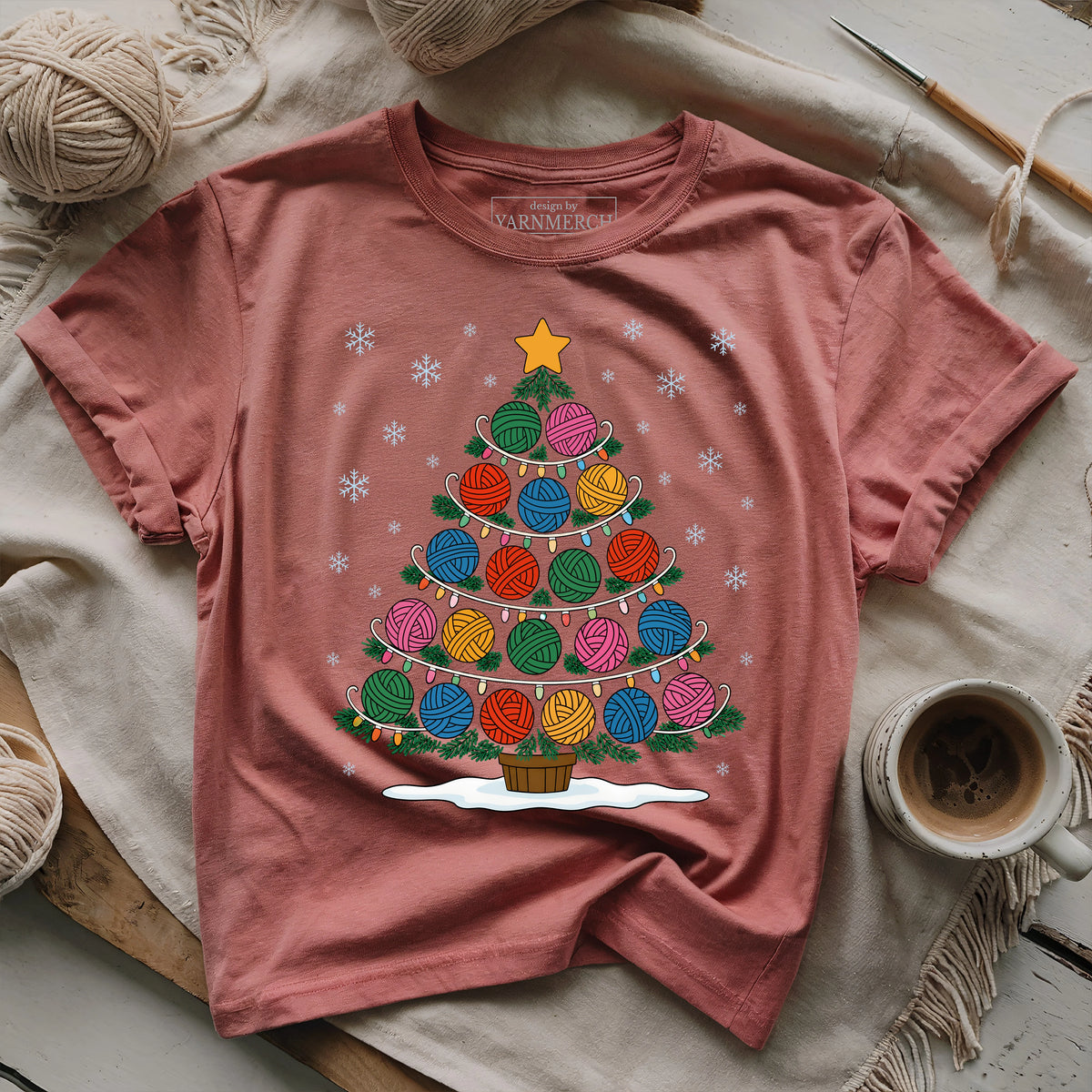 Yarn Ball Christmas Tree T-shirt