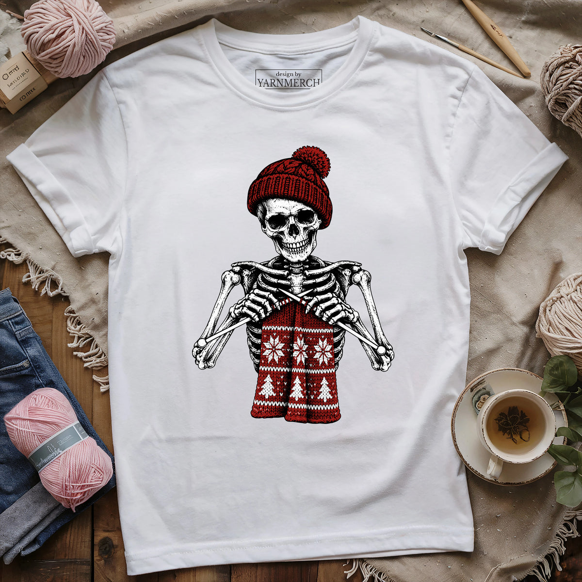 Christmas Skeleton Knitter T-shirt