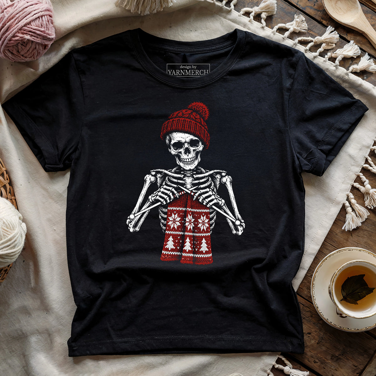 Christmas Skeleton Knitter T-shirt
