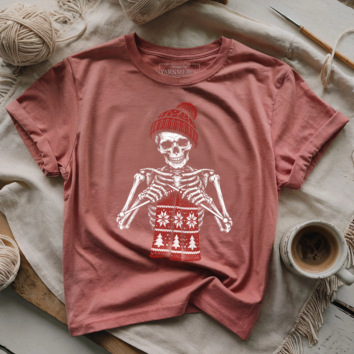 Christmas Skeleton Knitter T-shirt