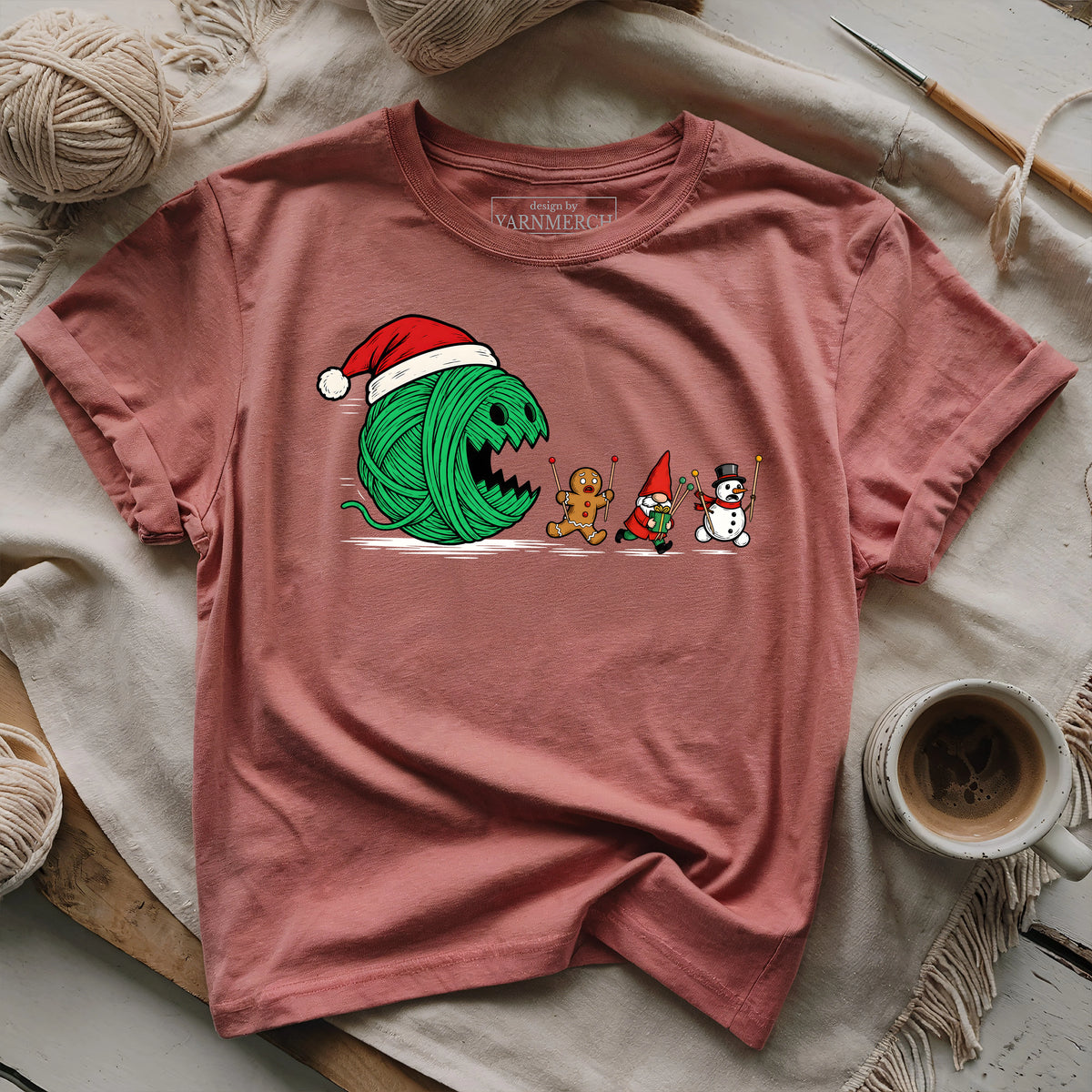Yarn-Man Christmas T-shirt