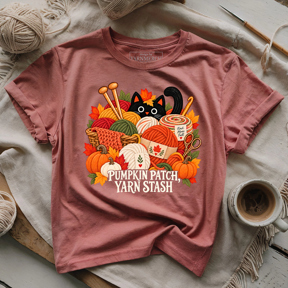 Pumpkin Patch, Yarn Stash T-shirt