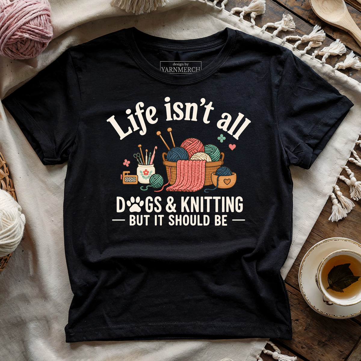 Dogs & Knitting T-shirt