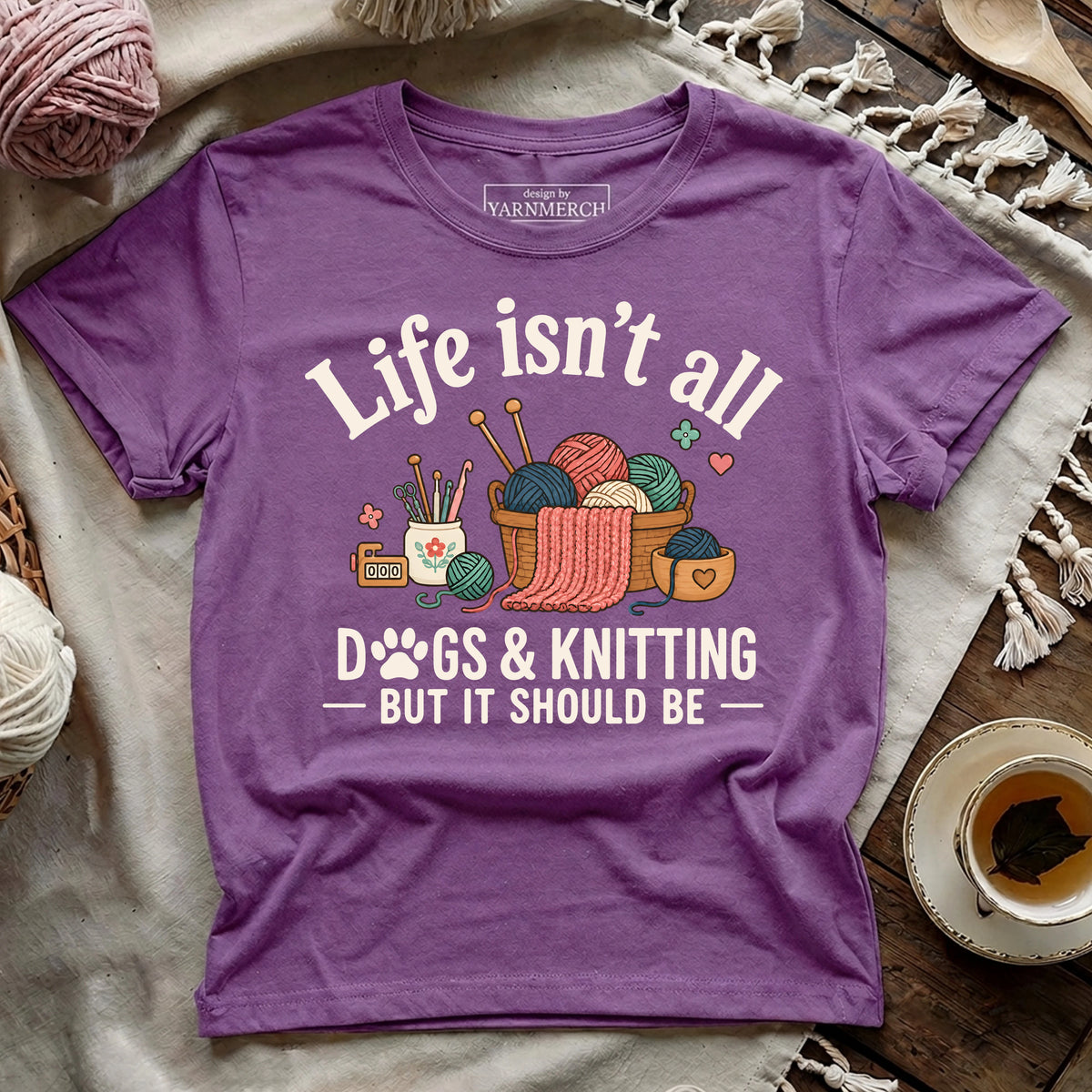 Dogs & Knitting T-shirt