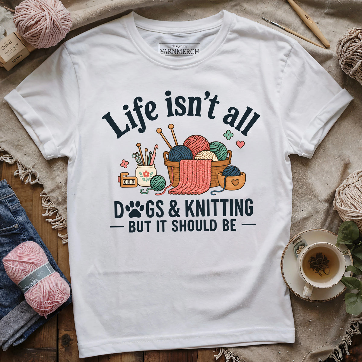 Dogs & Knitting T-shirt