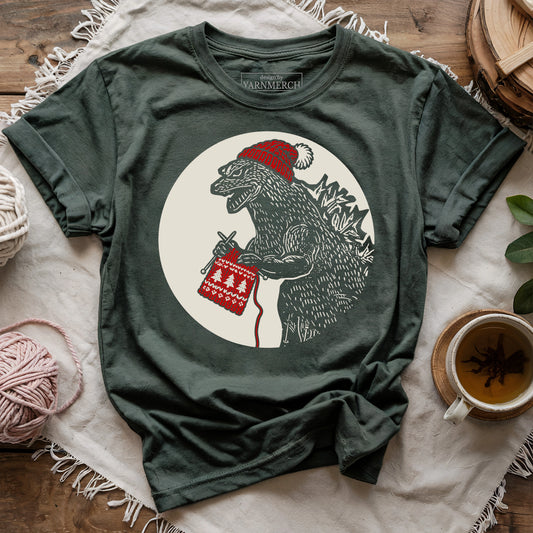 Knitzilla Christmas T-shirt