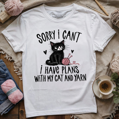 I HAVE PLANS WITH MY CAT AND YARN T-shirt