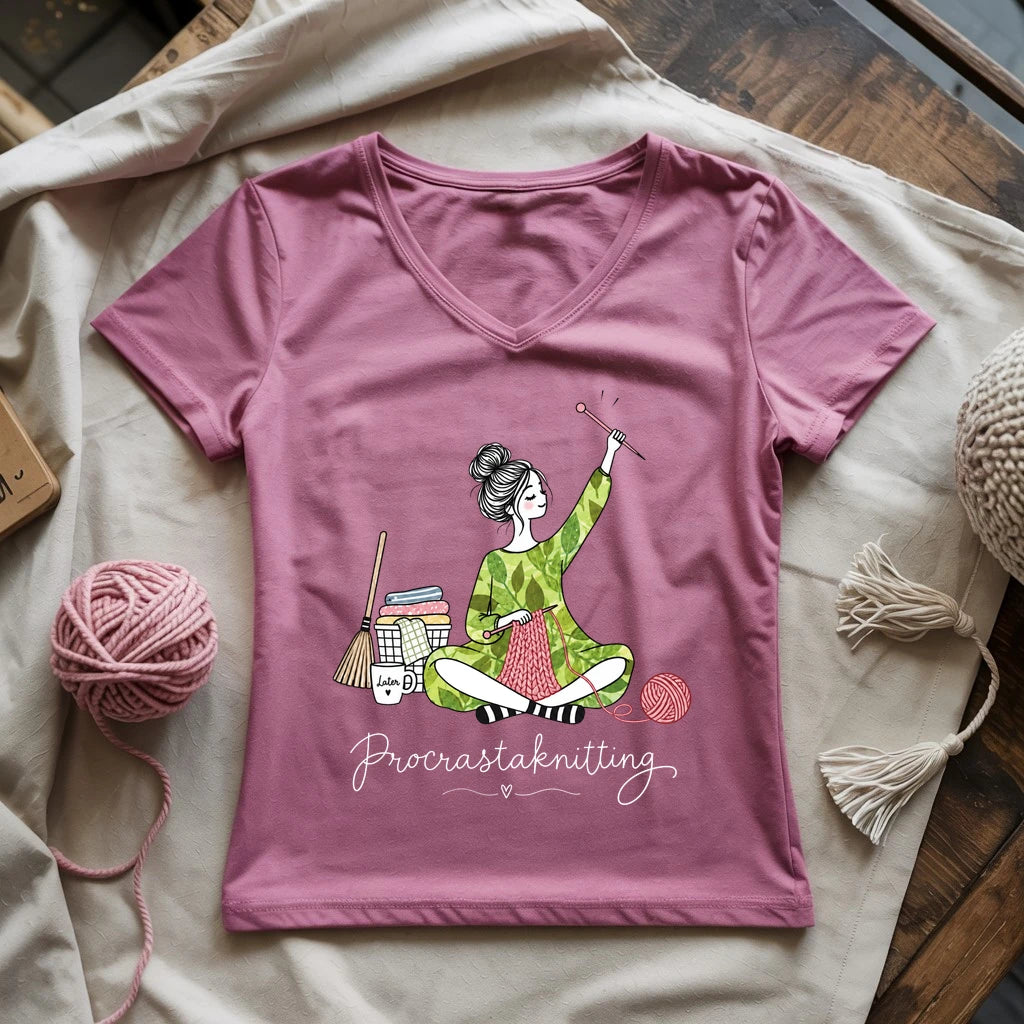 Procrastaknitting Lady V-neck