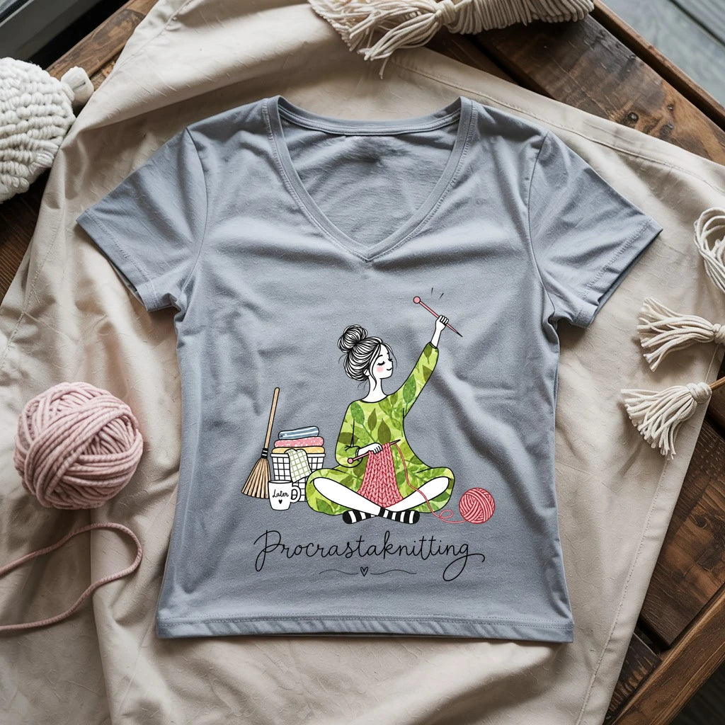 Procrastaknitting Lady V-neck