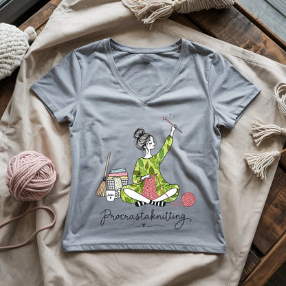 Procrastaknitting Lady V-neck