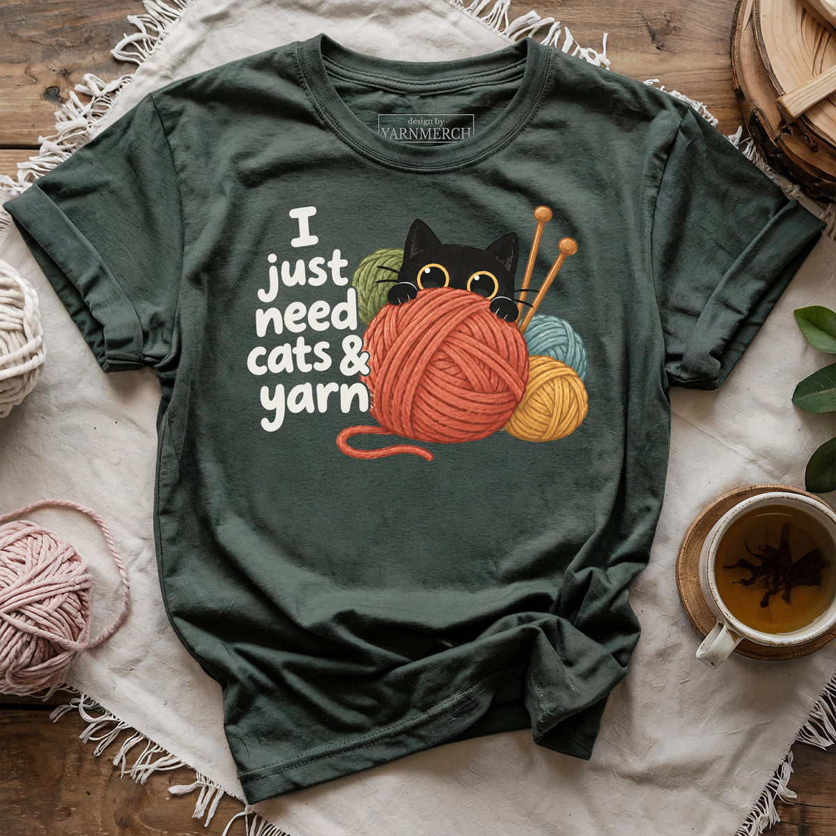 Just Need Cats & Yarn T-shirt