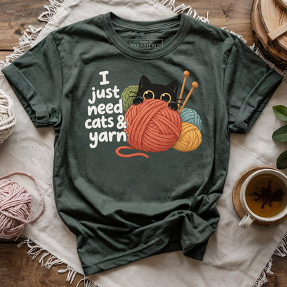 Just Need Cats & Yarn T-shirt