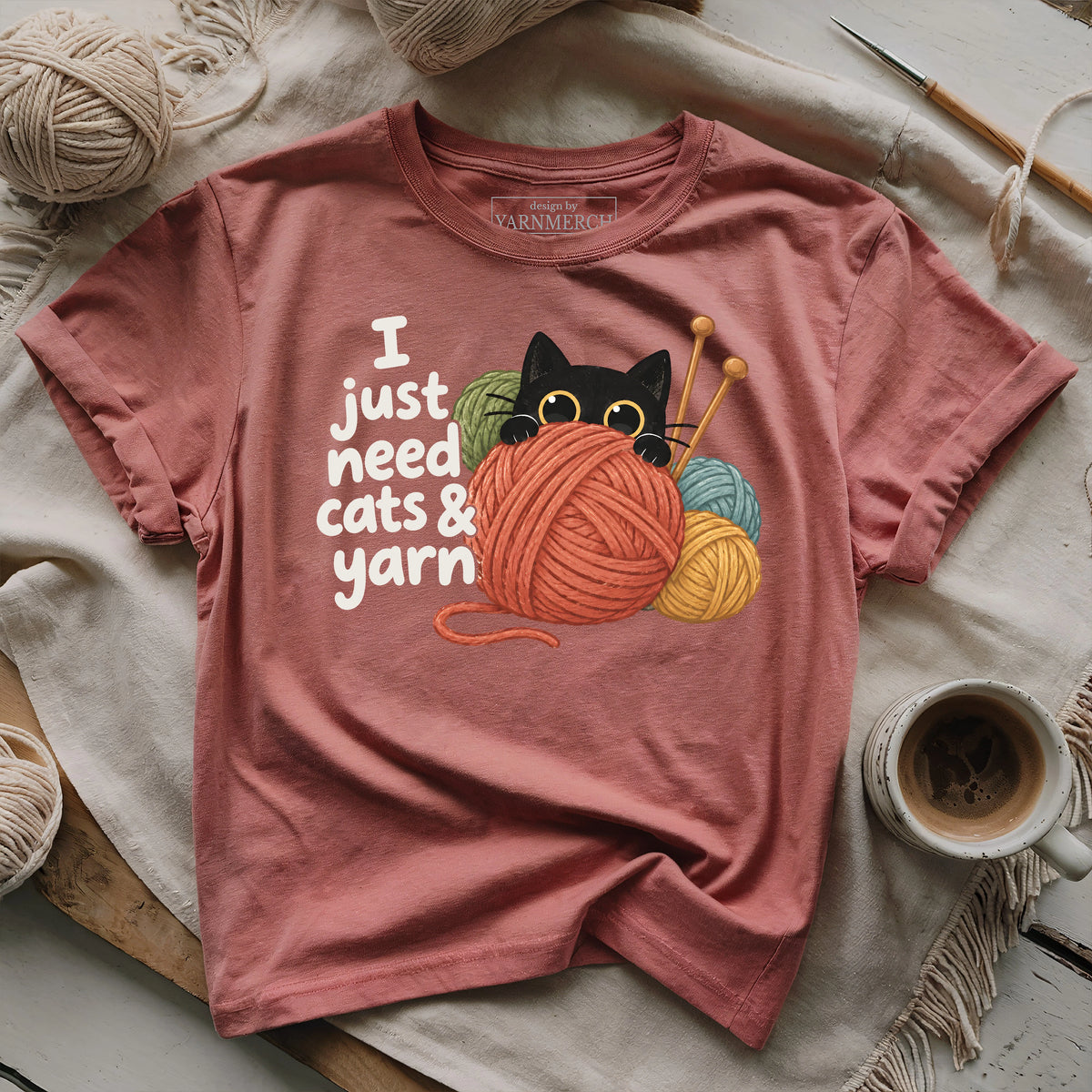 Just Need Cats & Yarn T-shirt