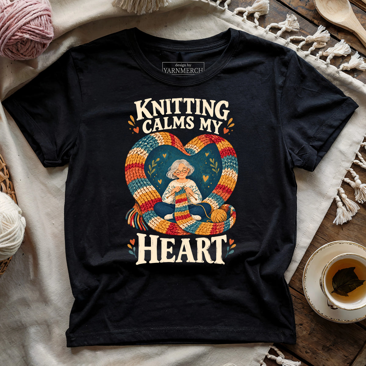Knitting Calms My Heart T-shirt