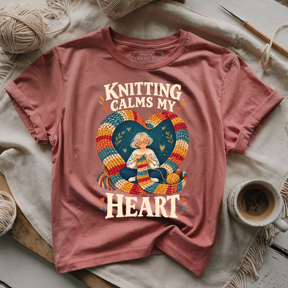 Knitting Calms My Heart T-shirt