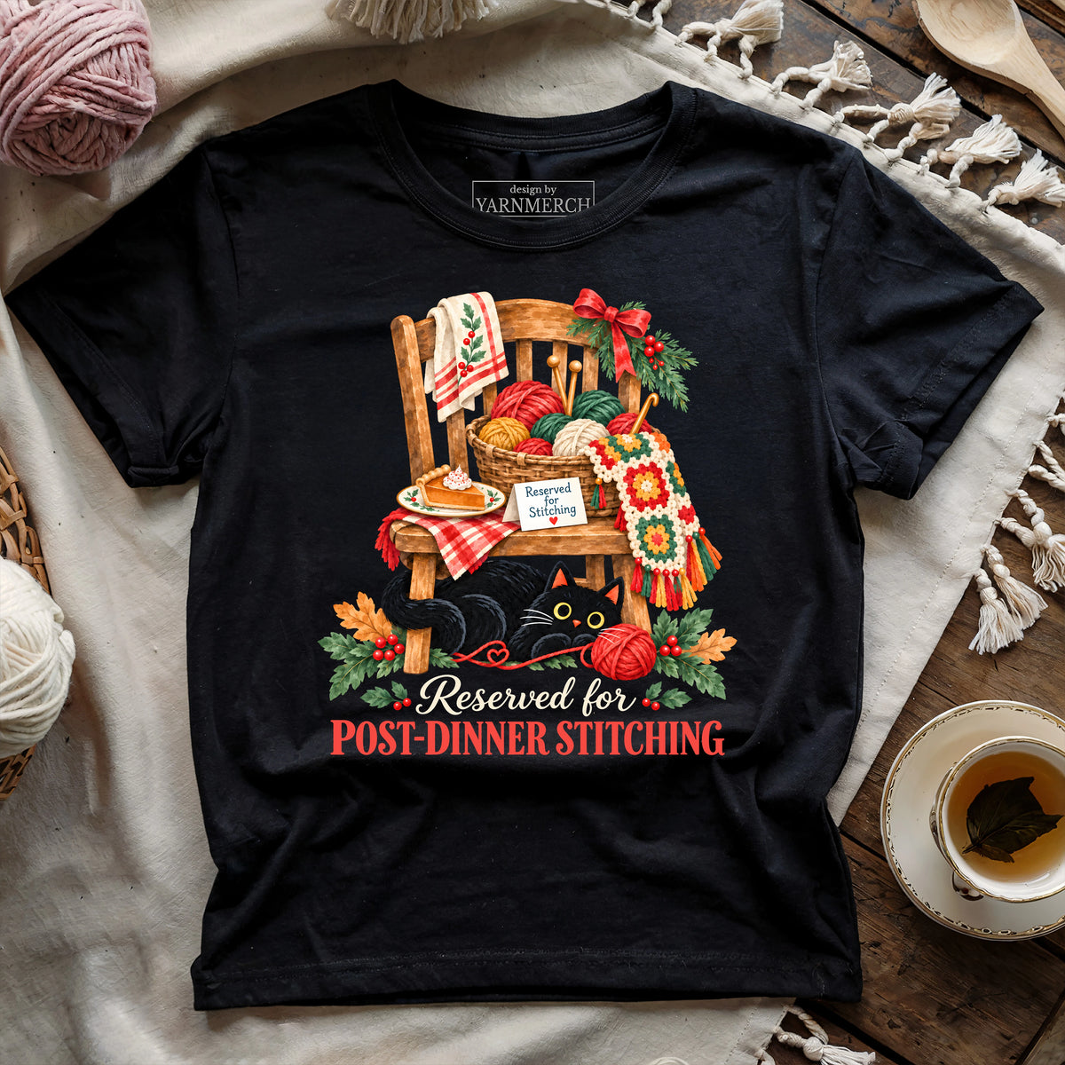 Reserved For Post-Dinner Stitching T-shirt