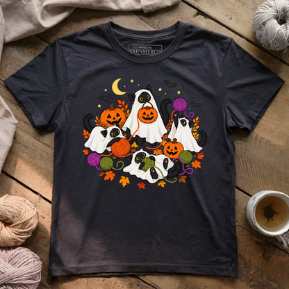 Ghost Cats Playing with Yarn T-shirt