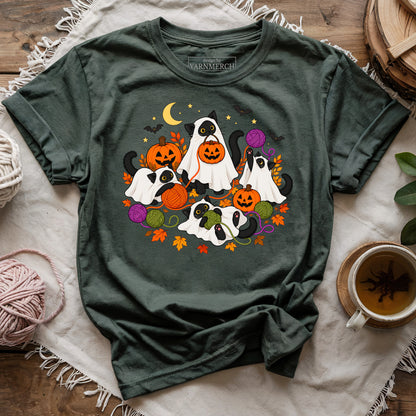 Ghost Cats Playing with Yarn T-shirt