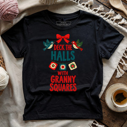 DECK THE HALLS WITH GRANNY SQUARES T-shirt